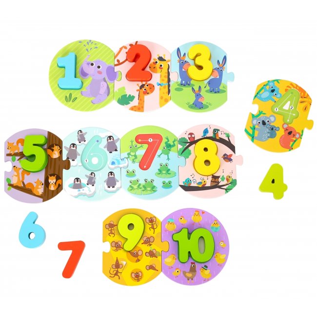 TOOKY TOY Edukacyjne Puzzle Układanka Montessori Nauka Liczenia